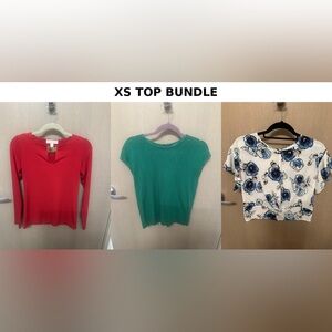 XS Top Bundle: Michael Kors Red, Philosophy green & LUSH flower top work bundle